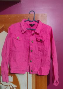 Pink Denim Jacket Medium Size