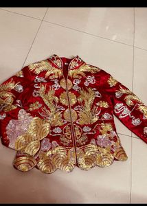 Red Embroidered Chinese Wedding Jacket