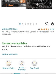 Last Chance ...........MSI Tomahawk II Premium Rgb