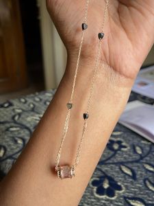 Sparkling Green Bangle Set with 2 neck chains