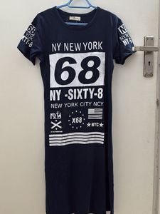 Navy 'NY 68' Graphic T-Shirt Dress