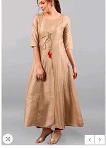 Janasya Beige Anarkali Kurti