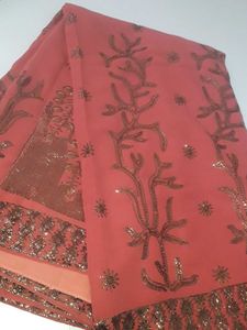 Beautiful Silk Reddish Colour Saree With Sequence