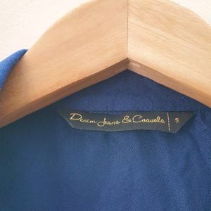 Beautiful Blue  Satin Slik Shirt/top