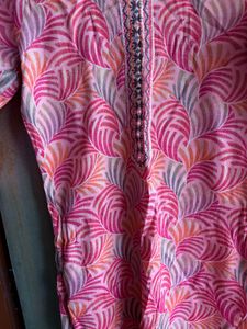 Pink Printed Kurta Set
