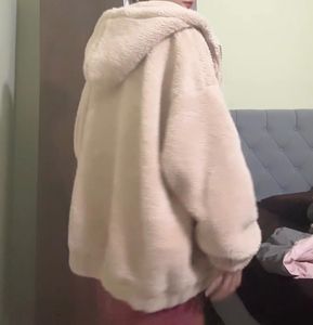 fur faux hooded jacket