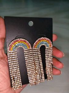 Rainbow Tassel Earrings american diamonds