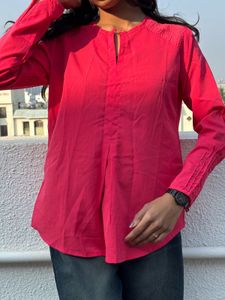 Pink Embroidered Top