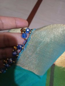 Colorful Striped Scarf with Beaded Edge