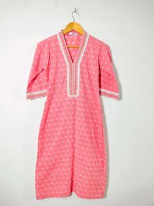 Peach Printed Kurta (Women's)