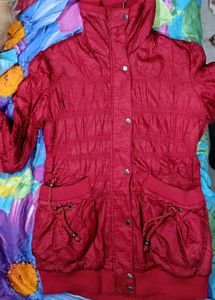 Stylish Maroon Quilted Jacket