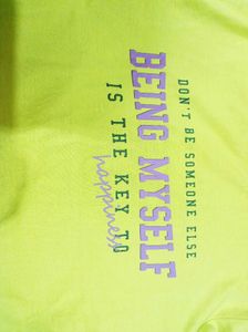 Lime Green Graphic T-Shirt – &#34;Being Myself&#34;
