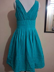 Aqua V-Neck Fit &amp; Flare Dress
