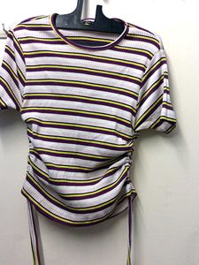 Striped Cinched Waist Top