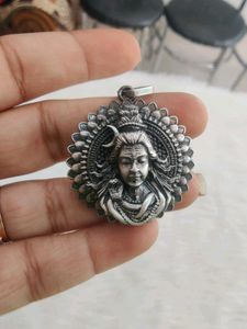 925 Black Oxidised Shiva Pendant Necklace With Hal