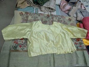 Yellow Embroidered Organza Saree