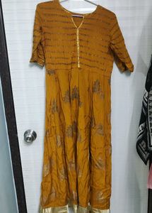Libas Mustard Anarkali Suit Set M...