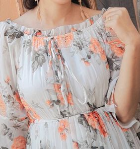 Floral Off-Shoulder Maxi Dress
