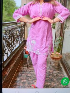 Pink Embroidered Kurta Set