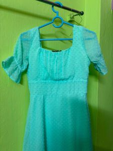 Cute Sea green Mini Dress