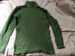 Green Ribbed Turtleneck