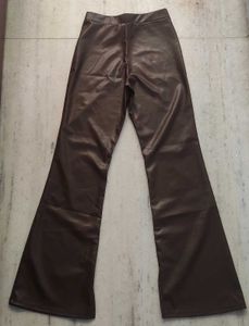 Brown Faux Leather Pants