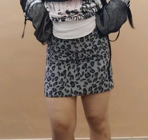 Animal Print Mini Skirt