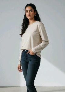 Elegant Beige Long Sleeve Top