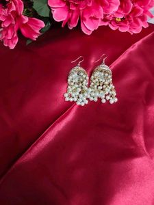Party Wear Pearl White Jhumka