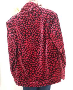 Red &amp; Black Patterned Velvet Blazer