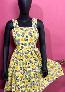 Yellow Circle Print Sundress