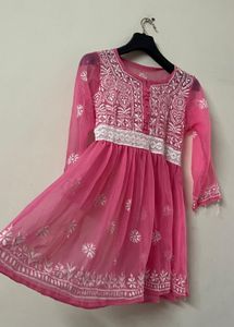 Pink Embroidered Kurta