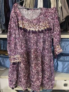 Embroidered Purple Kurta Dress