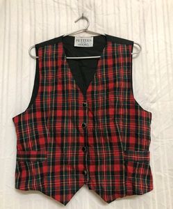 Petites Red Printed Waistcoat