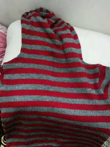Striped Red &amp; Grey Sweater