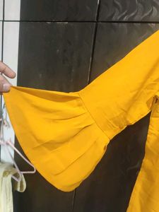 Mustard Bell Sleeve Top