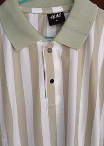 🌟Classic Striped Cotton Full-Sleeve Polo T-Shirt✨