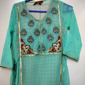 Cyan Colored Kurti
