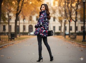 Stylish Printed Puffer Jacket