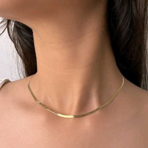 Gold Herringbone Necklace