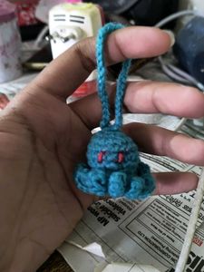 Crochet Octopus Keychain(Green in colour not blue