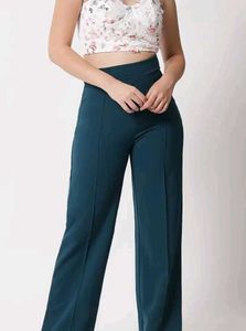 Teal High-Waisted Trousers