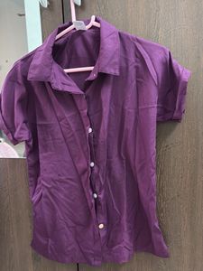 Purple Button-Down Top