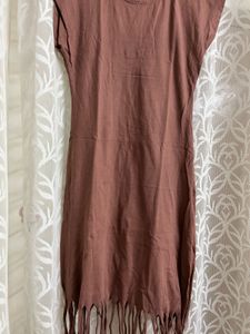 Women Sheath Dress With Fringes