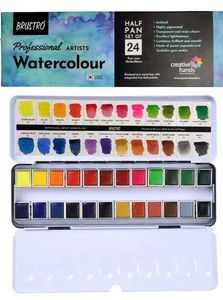 Brustro Watercolor Paint Set - 24 Half Pans