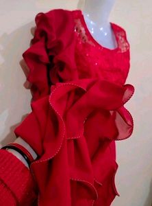 Price DropMaroon Ruffled Plazzo Dress💞❣️
