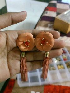 Orange Western Earring