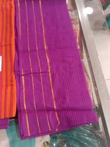 Vibrant Striped Suit Fabric - Orange &amp; Purple