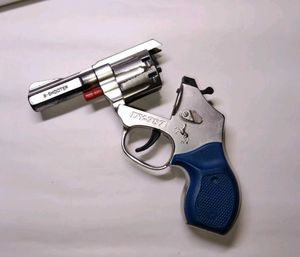 Blue-Grip Metal Finish Toy Revolver (Kids Safe Pla