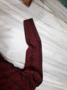 Maroon V-Neck Top